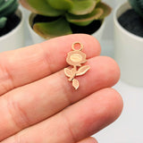4, 20 or 50 Pieces: Small Rose Gold Rose Charms