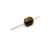Bronze Happy Buddha Head Beads, 11x9mm