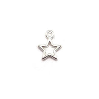 4, 20 or 50 Pieces: Silver Plated Open Star Charms