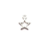4, 20 or 50 Pieces: Silver Plated Open Star Charms