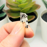 4, 20 or 50 Pieces: Silver Pug Dog Charms - Double Sided