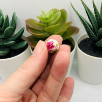 4, 20 or 50 Pieces: 12 mm Purple Flower and White Ceramic Beads