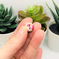4, 20 or 50 Pieces: 12 mm Purple Flower and White Ceramic Beads