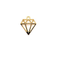 4, 20 or 50 Pieces: Gold Diamond Shape Charms