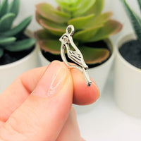 4, 20 or 50 Pieces: Silver Robin Bird Charms