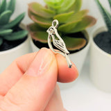 4, 20 or 50 Pieces: Silver Robin Bird Charms