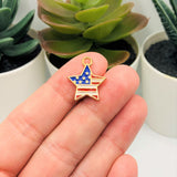 4, 20 or 50 Pieces: American Flag Star Charms