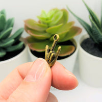 4, 20 or 50 Pieces: Bronze ASL I Love You Sign Language 3D Charms
