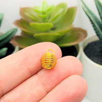 4, 20 or 50 Pieces: 8 mm Gold Spiral Lantern Bead Cages