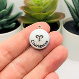 Silver Aries Zodiac/Astrology Coin Charms, 17x20mm
