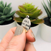 4, 20 or 50 Pieces: Silver Life is Short Break The Rules Charms