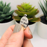 4, 20 or 50 Pieces: Silver Life is Short Break The Rules Charms