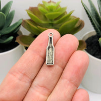 4, 20 or 50 Pieces: Silver Beer Bottle Charms