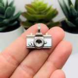 4, 20 or 50 Pieces: Silver Photographer Camera Charms - Double Sided