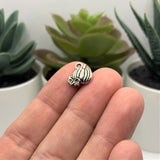 4, 20 or 50 Pieces: Small Silver Pumpkin Charms - Double Sided