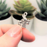 Silver White Rabbit Alice in Wonderland Charms, 20x15mm