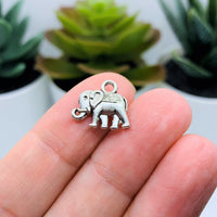 Antique Silver Tibetan Elephant Charms, 12x14mm