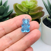 4, 20 or 50 Pieces: Mix Color Gummy Bear Resin 3D Charms with eye screw