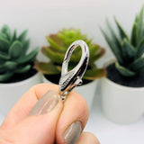 4, 20 or 50 Pieces: 16 x 31 mm Silver Plated Decorative Lobster Clasps