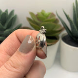 Silver Jack O Lantern Pumpkin Halloween Charms, 18x16mm