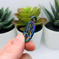 1, 4 or 20 Pieces: Large Titanium Oil Slick Colored Pentagram Pendants - Double Sided