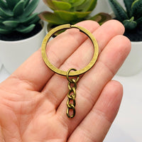 4, 20 or 50 Pieces: Bronze Split Ring Key Chain Starter Base