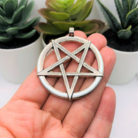 1, 4 or 20 Pieces: Large Silver Pentagram Pendants