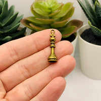 6 Piece Set - Bronze Chess Set Piece 3D Charms
