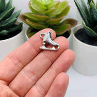 4, 20 or 50 Pieces: Silver Ice Skate Winter Christmas 3D Charms