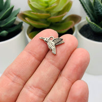 4, 20 or 50 Pieces: Small Silver Hummingbird Charms