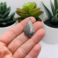 4, 20 or 50 Pieces: Silver Modern Boho Teardrop Charms