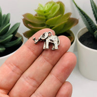 1, 4 or 20 Pieces: Silver African Elephant 3D Charms