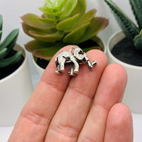 1, 4 or 20 Pieces: Silver African Elephant 3D Charms