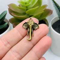 4, 20 or 50 Pieces: Bronze Tibetan Elephant Head Charms