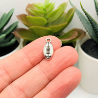 Small Silver Football Charms, 15x7mm