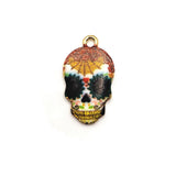4, 20 or 50 Pieces: Enamel Sugar Skull Day of the Dead Dia De Los Muertos Skeleton Charms
