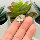 Silver Camp Sign Charms, 12x13mm