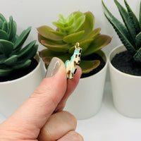 Blue and White Enamel Unicorn Charms, 24x20mm