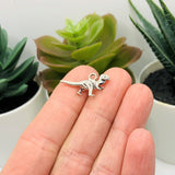 4, 20 or 50 Pieces: Silver T-Rex Dinosaur 3D Charms