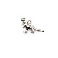 4, 20 or 50 Pieces: Silver T-Rex Dinosaur 3D Charms