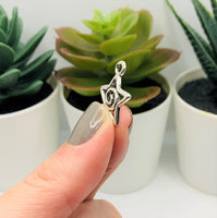 4, 20 or 50 Pieces: Silver Star Celestial Charms