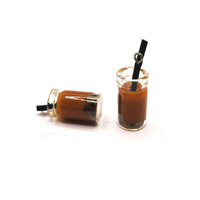 Brown Coffee Boba Milk Tea Charms, 27x12mm