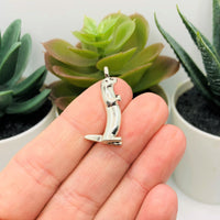 4, 20 or 50 Pieces: Silver Standing Otter 3D Charms