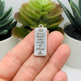 4 or 20 Pieces: Silver Ever Mind the Rule of Three Wiccan Charms - Double Sided