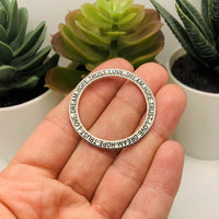 4, 20 or 50 Pieces: Dream Hope Trust Love Affirmation Circle Connector Charms