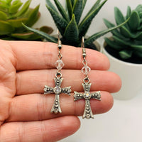 Gothic cross earrings sale