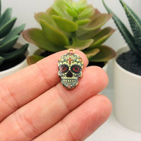4, 20 or 50 Pieces: Enamel Sugar Skull Dia De Los Muertos Day or the Dead Charms