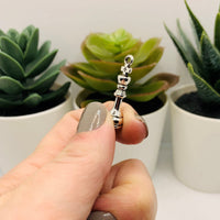 6 Piece Set - Silver Chess Set Piece 3D Charms