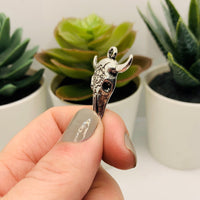 4, 20 or 50 Pieces: Silver Cattle Steer Skull Charms