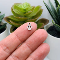 Tiny Silver Skull Charms, 6x9mm